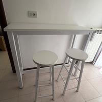 Tavolo snack 120 x 40 x 100 e 2 sgabelli