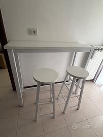 Tavolo snack 120 x 40 x 100 e 2 sgabelli