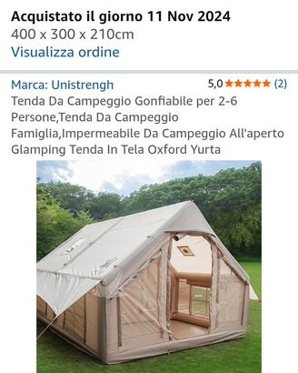 tenda gonfiabile 4/6 posti 