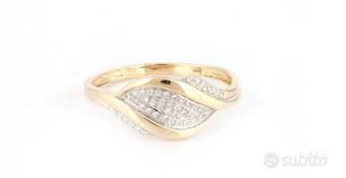 Anello oro giallo 14kt con 44 diamanti naturali