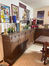 Credenza ad angolo in legno di noce