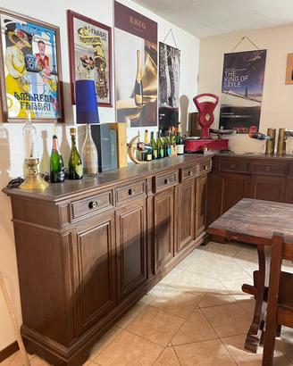 Credenza ad angolo in legno di noce