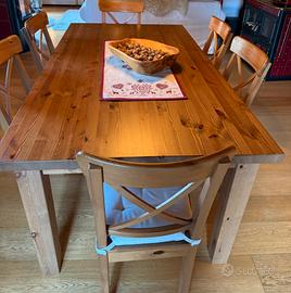 Tavolo pino e sedie IKEA