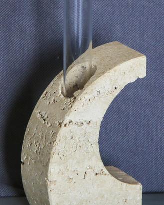 Vaso a provetta travertino e vetro F.lli Mannelli