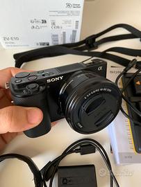 Sony ZV-E10 vlog camera +obiettivo+accessori