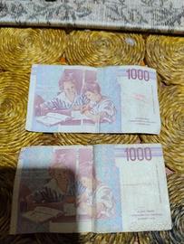 2 banconote da 1000 lire