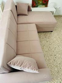 DIVANO-LETTO con penisola e contenitori