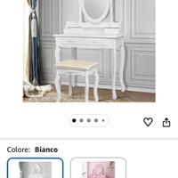 toletteria ballerina con specchio e sgabello