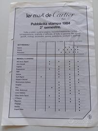 Documento pianificazione pubblicità stampa Cartier