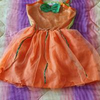 Costume zucca per Halloween bimba 5-6 anni (116cm)