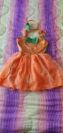 Costume zucca per Halloween bimba 5-6 anni (116cm)