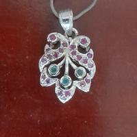 Ciondolo argento 925 con smeraldi e rubini 