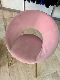 Poltrona in velluto rosa