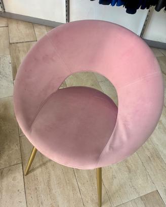 Poltrona in velluto rosa