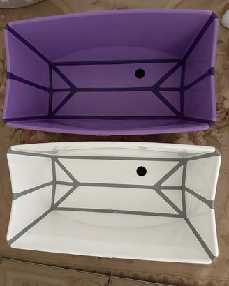 Vaschetta bagnetto Stokke viola bianca pieghevoli