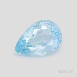 💎Acquamarina naturale 2,45ct taglio pera cert.ICA