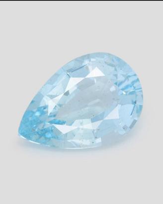 💎Acquamarina naturale 2,45ct taglio pera cert.ICA