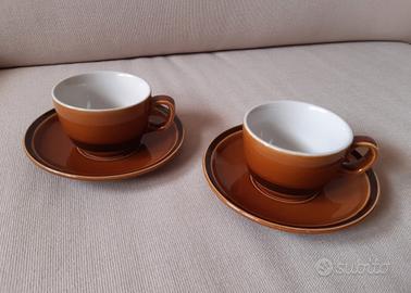 TAZZE cappuccino TOGNANA ambrate anni '70 NUOVE