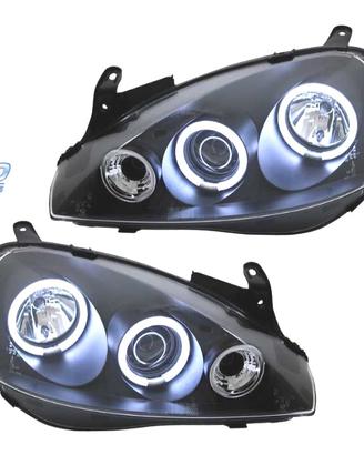 FARI OPEL CORSA C 00-06 ANGEL EYES CCFL FONDO NERO
