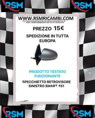 SPECCHIETTO RETROVISORE SINISTRO SMART 451