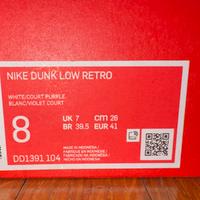 Scarpe Nike Dunk Low Retro White/Court Purple n.41