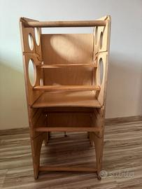 Torre di Leea montessoriana multifunzione in legno