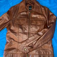 Giacca marrone in simil pelle