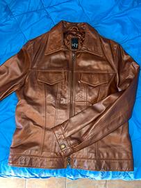 Giacca marrone in simil pelle