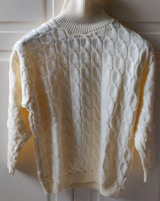 Maglione girocollo Vintage Made in Italy bianco M