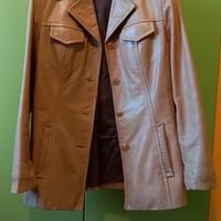 Giacca donna in pelle color beige-Stile vintage