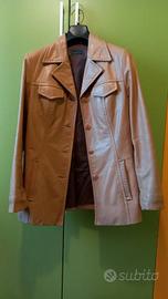 Giacca donna in pelle color beige-Stile vintage