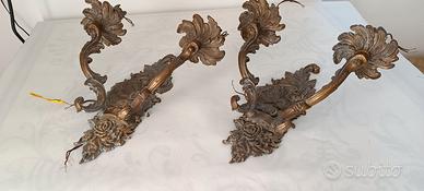 COPPIA DI  APPLIQUES VINTAGE IN BRONZO