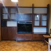 Soggiorno libreria noce porta tv classico