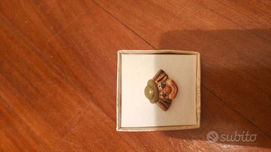 Spilla THUN originale in ceramica dipinta a mano