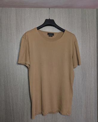 Zara t-shirt beige basic Easy Fit uomo