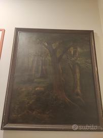 dipinto antico ad olio su tela fine 800