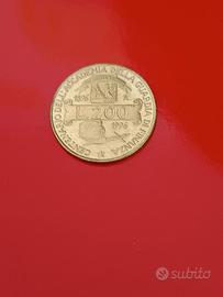 MONETA 200 LIRE 1896-1996 ITALIA G.d.f.