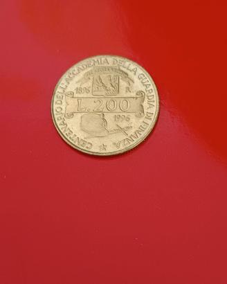 MONETA 200 LIRE 1896-1996 ITALIA G.d.f.