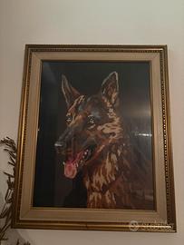 Quadro vintage pastore tedesco