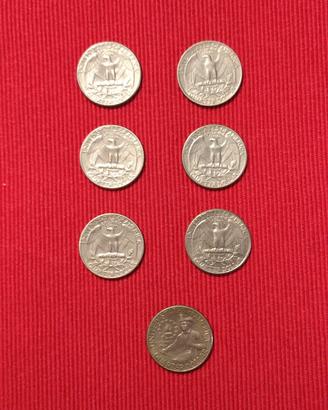 lotto monete quarter dollar anni dal 1966 al 1987