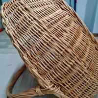 #Cesto in #vimini #Vintage ovale con manico