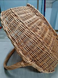 #Cesto in #vimini #Vintage ovale con manico