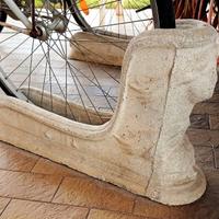 Portabici finta pietra decorato bianco 3 pezzi