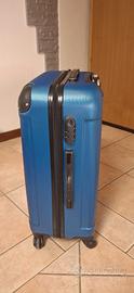 valigia trolley blu rigido 