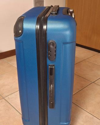 valigia trolley blu rigido 