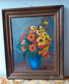 Dipinto su tela Vaso con Anemoni Pittore B.Aprato