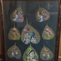 Quadro tradizionale artigianale indiano su Pipal