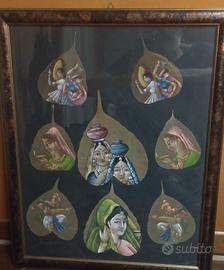 Quadro tradizionale artigianale indiano su Pipal