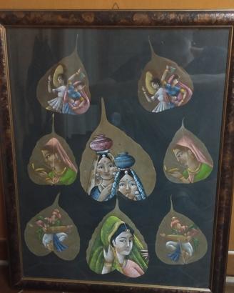 Quadro tradizionale artigianale indiano su Pipal
