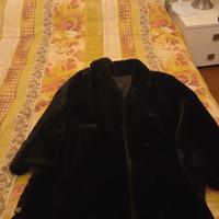pelliccia nera vera collo ermellini